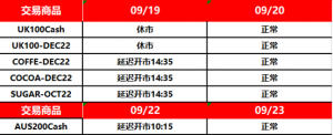 XM重要通知 – 9月交易时间变动