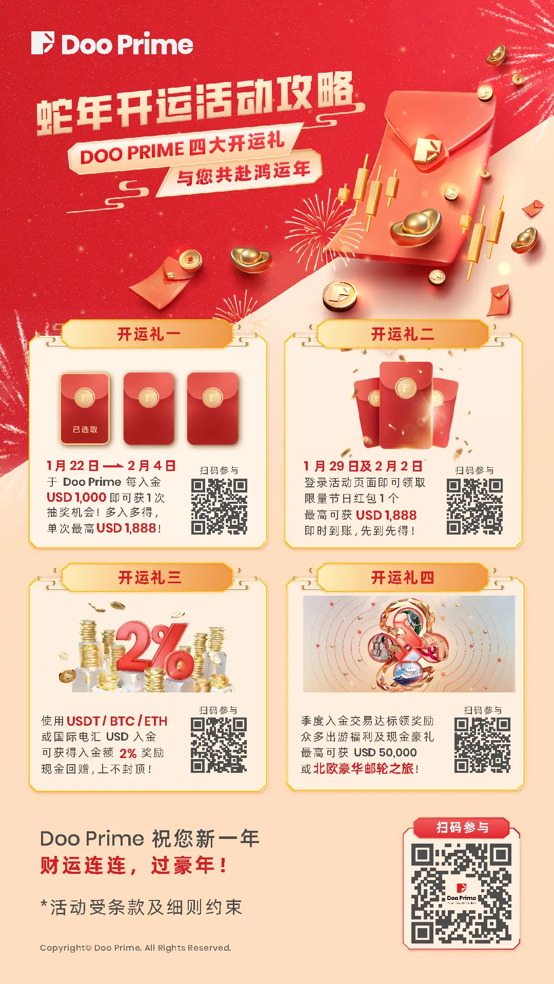 精彩活动 | 喜 DOO 蛇年， Doo Prime 百万美金开运红包重磅回归！